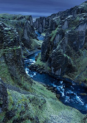 Fjadrargljufur canyon followed by the river Fjar, south-eastern part of Iceland, Europe
